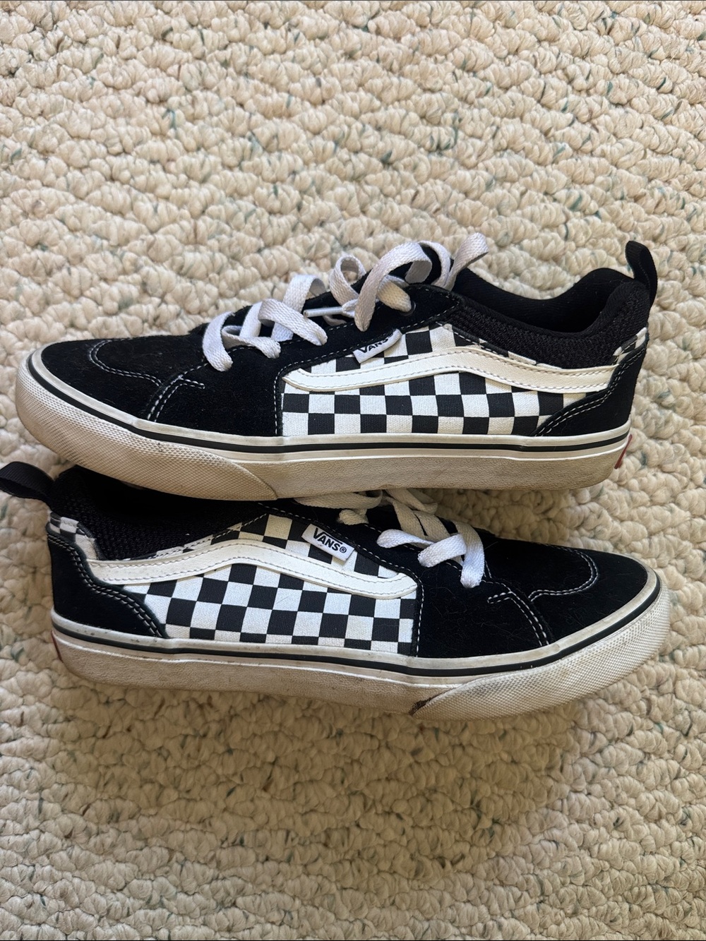 Vans Kids Checkerboard Low-Top Sneakers - Black & White